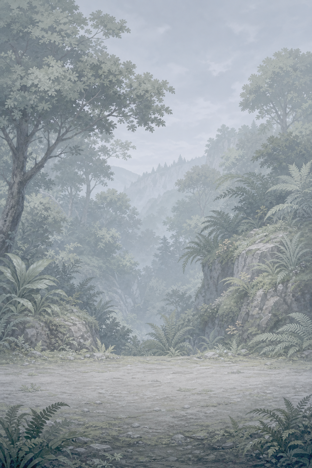 溪谷林地背景